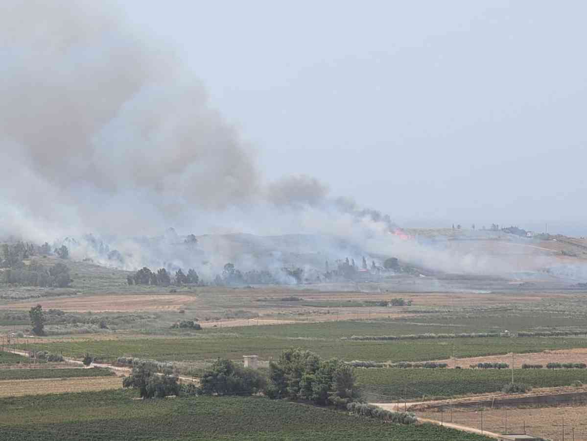 Immagine articolo: Menfi. Vasto incendio al Cipollazzo, fiamme vicino alle case. Strada chiuda tra Fiori e Porto Palo