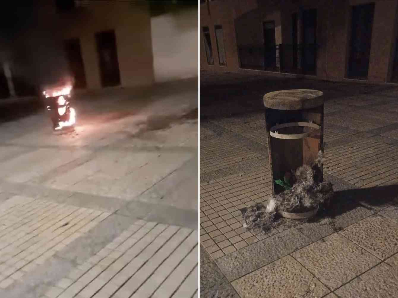 Immagine articolo: Menfi. Incendiato contenitore dei rifiuti in Piazza