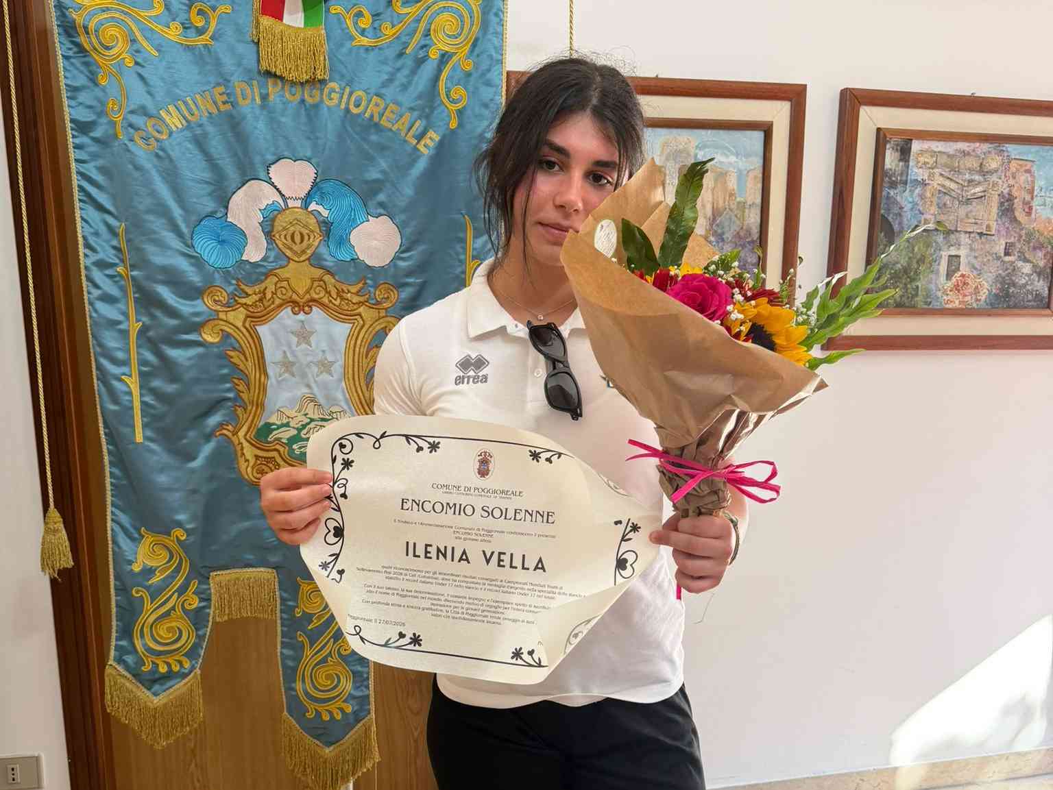 Immagine articolo: Poggioreale, encomio solenne del Comune alla campionessa di pesistica Ilenia Vella