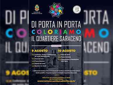 Immagine articolo: “I mille colori del Quartiere Saraceno“, il polo  diffuso dell’arte contemporanea a Sambuca di Sicilia. 23 artisti dipingeranno il quartiere venerdì 9 e sabato 10 agosto